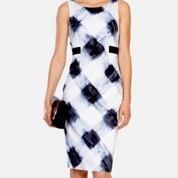 Karen Millen “Painterly Check” Dress, Size 2 - Picture 1 of 9